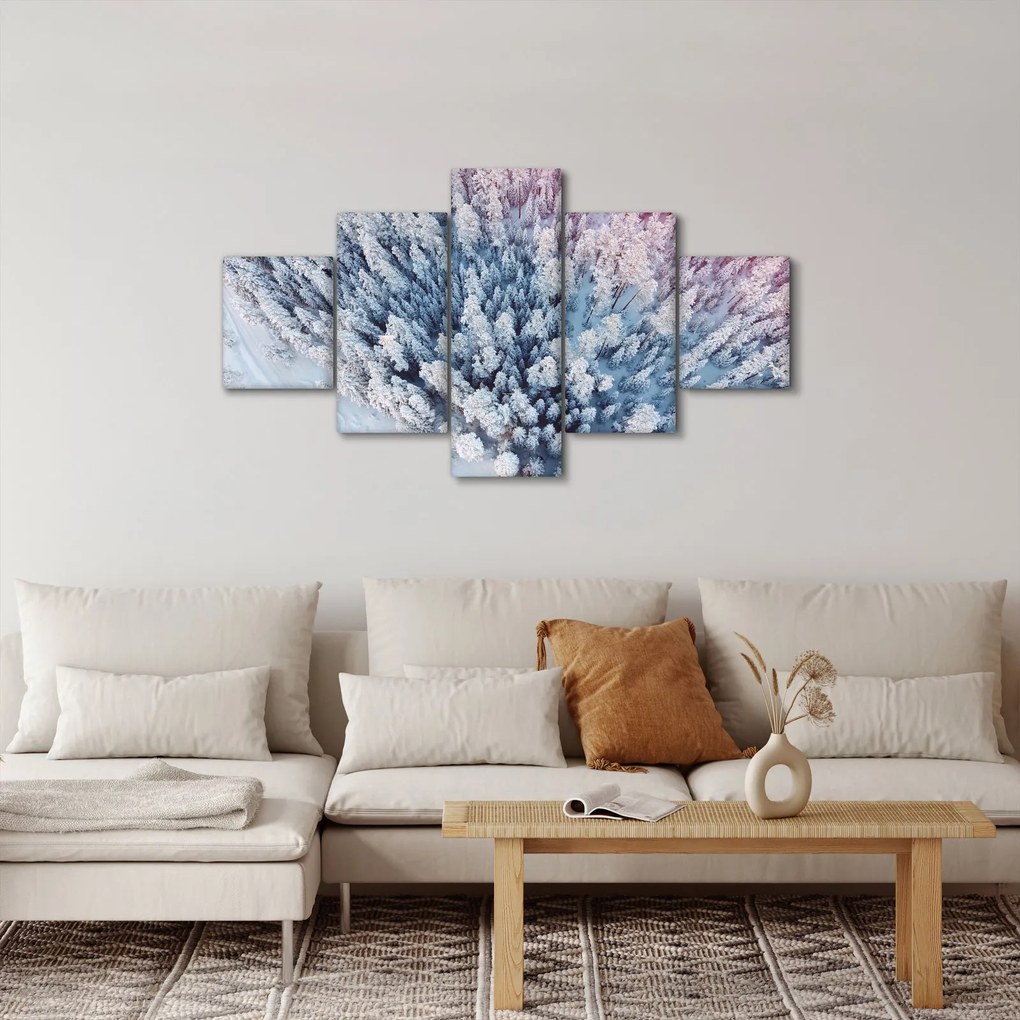 Obraz ośnieżonych drzew (125x70 cm)