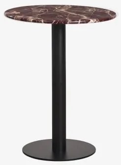 Okrągły Barowy Stół Z Naturalnego Kamienia Xiren Ø60 Cm & Czarny & Czerwony Marmur Cherry Gold - Sklum