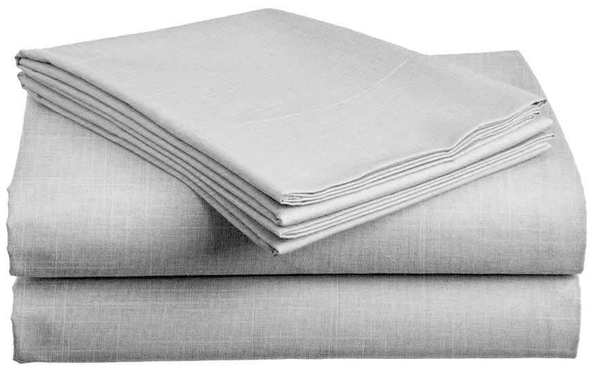 PrzytulneMieszkanie.pl Bawełniane prześcieradło SLUB 140x240 cm jasnoszare, 100% bawełna Rozmiar: 140 x 240 cm