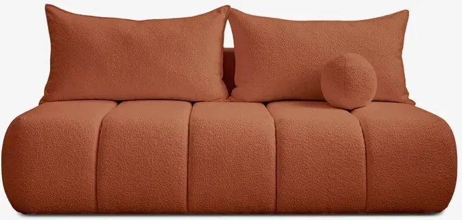 Sofa z Funkcją Spania SARIA Ruda Boucle Nowoczesna