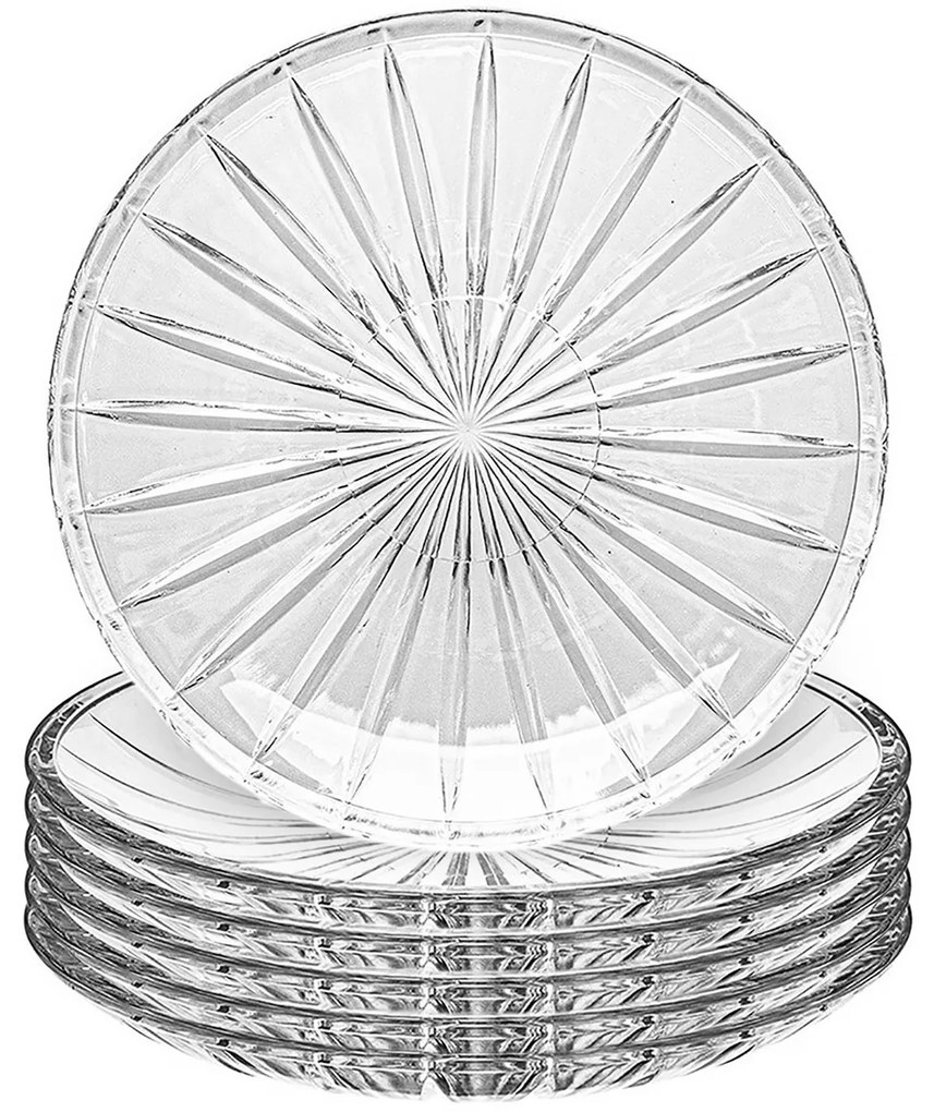 Altom Komplet szklanych talerzy płytkich Venus 25 cm, 6 szt.