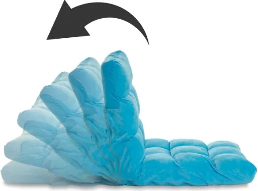 Fotel podłogowy Relax Lounger niebieski, składany, welur