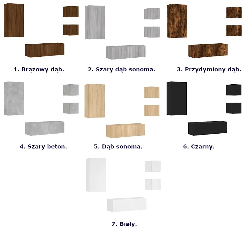 Szafki ścienne led w kolorze dębu sonoma W5-K86