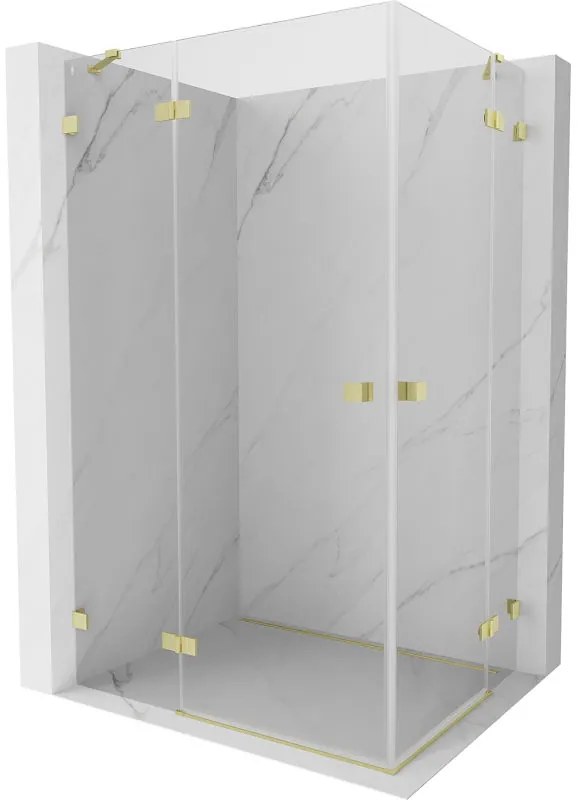 Mexen Lunar Duo kabina prysznicowa uchylna lewa 115 x 95 cm, transparent, złota szczotkowana - 834-115L-095P-55-00