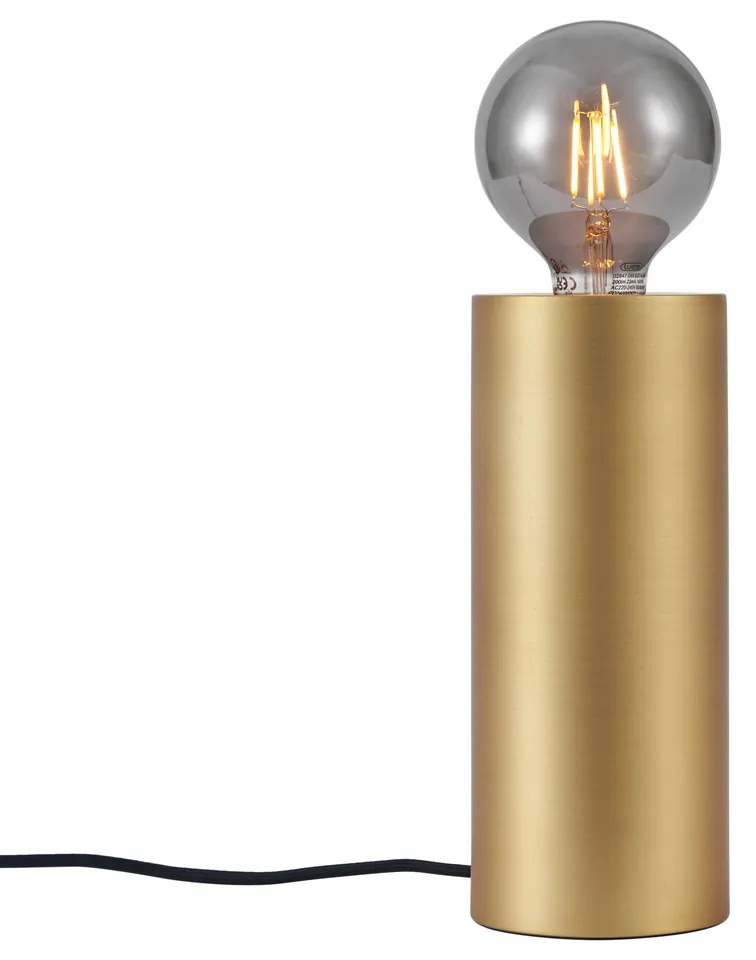 Nowoczesna lampa stołowa mosiężna 24 cm - Cylinder Nowoczesny Oswietlenie wewnetrzne