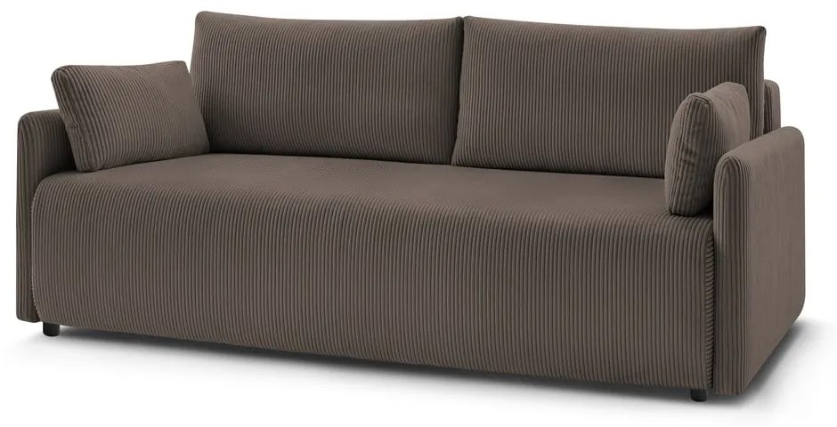 Brązowa sztruksowa rozkładana sofa 211 cm Marcel – Bobochic Paris