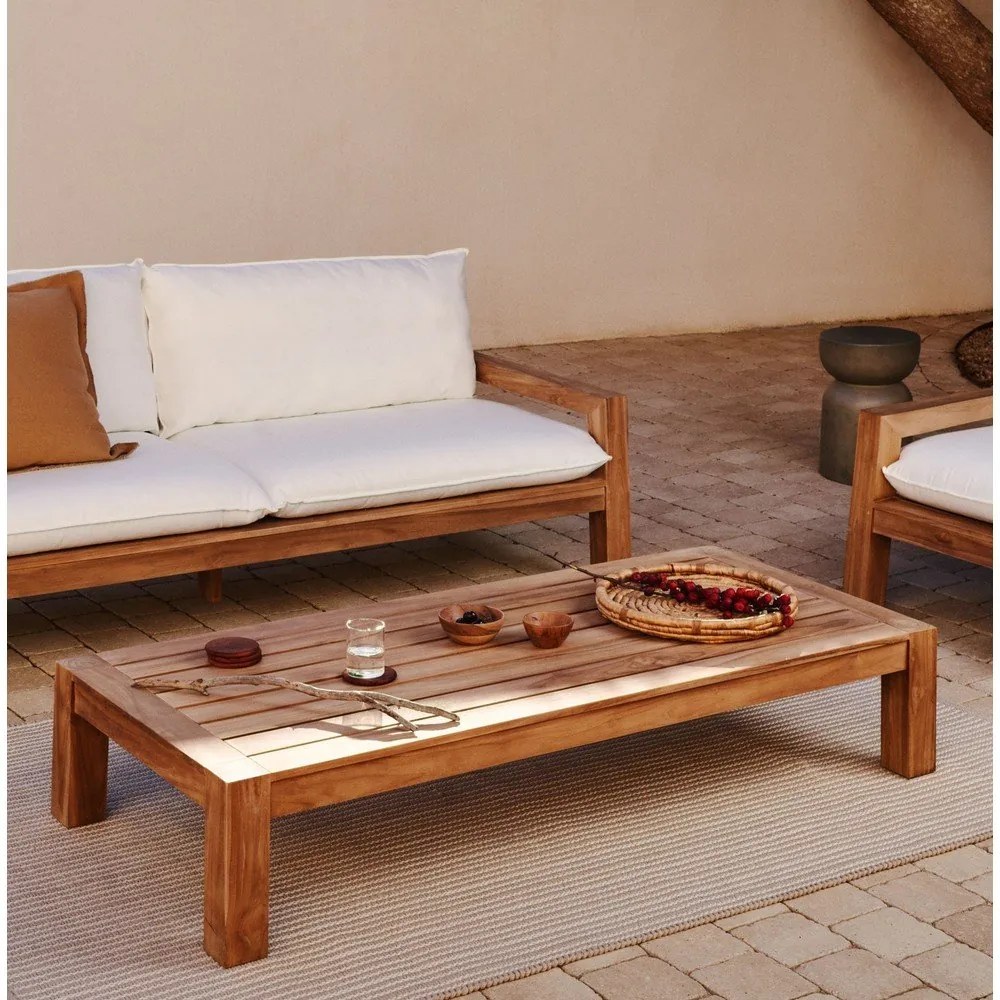 Stolik z litego drewna tekowego 76x153 cm Forcanera – Kave Home