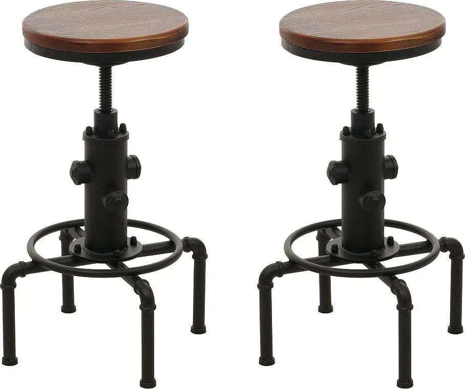 Stołek barowy MCW-N23 (zestaw 2 szt.),  brązowy