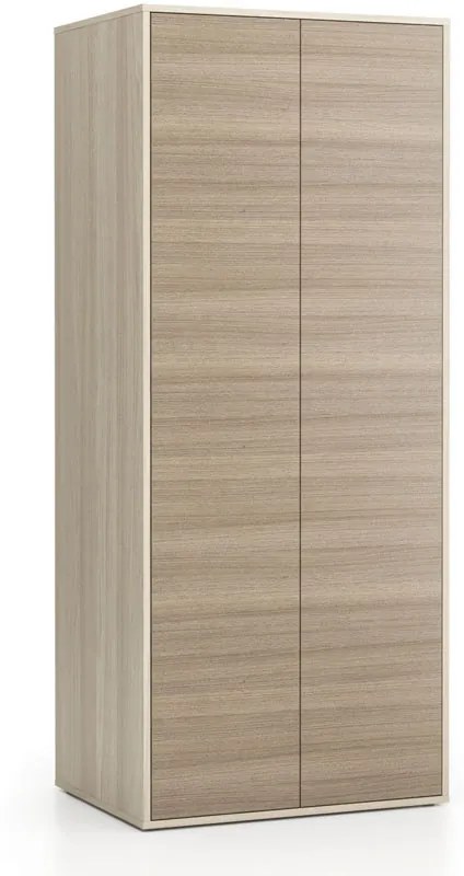 Szafa biurowa z drzwiami LAYERS, 4 półki, 800 x 600 x 1905 mm, dąb naturalny / dąb bejcowany