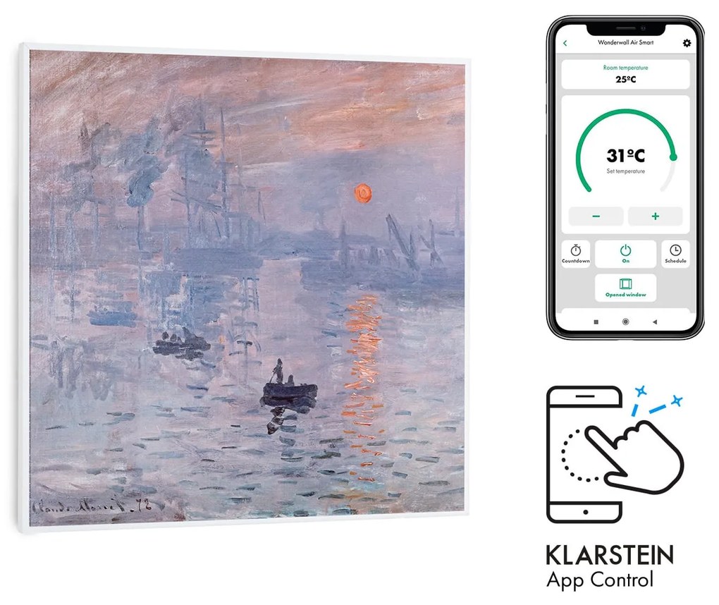 Klarstein Wonderwall Art Smart 350W Panel na Podczerwień W Formie Obrazu Słońco