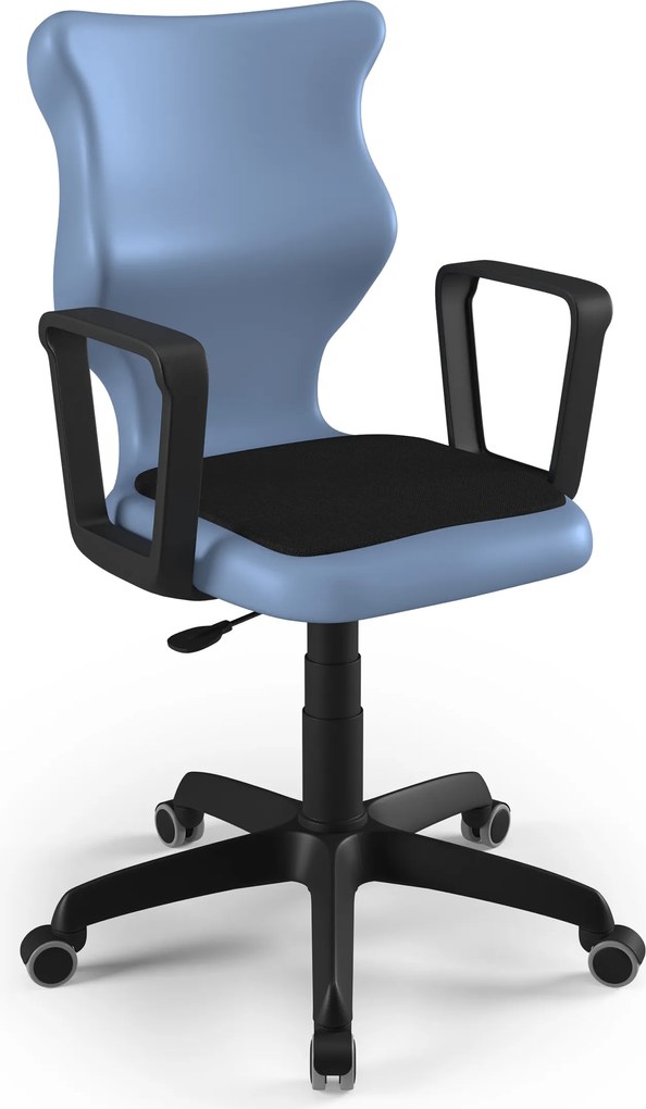 Obrotowe krzesło szkolne Twist z podłokietnikami rozmiar 5-6, podstawa czarna