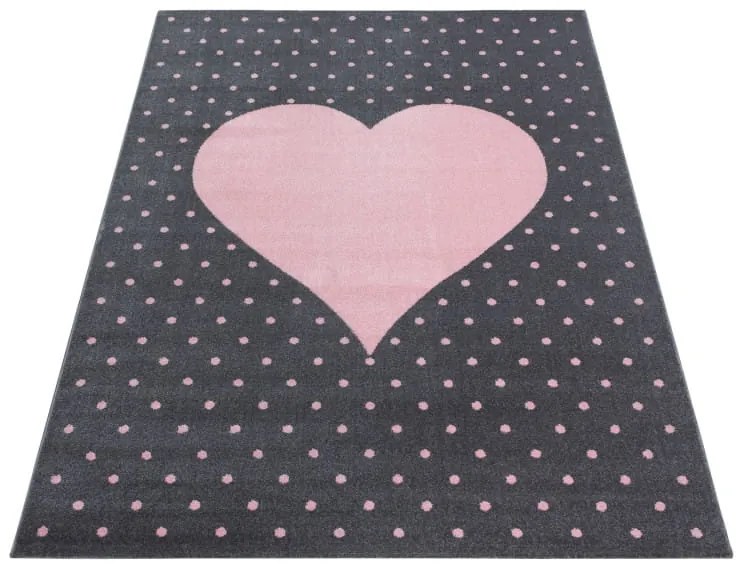 Dywan dziecięcy Bambi Serce różowe 200 cm x 290