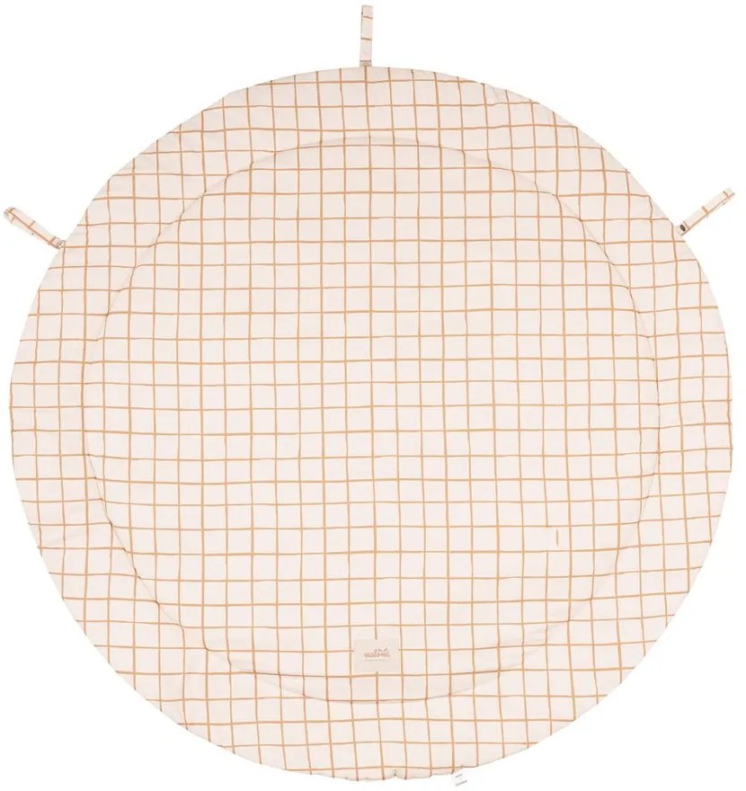 Beżowa mata do zabawy dla dzieci Camel Check – Malomi Kids