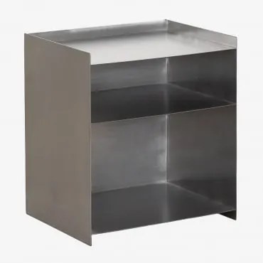 Zestaw 2 Prostokątnych Szafek Nocnych 45x35 Cm Ze Stali Nierdzewnej Nolvia Acero - Sklum