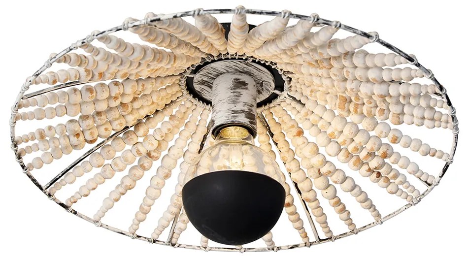 Orientalna lampa ścienna beżowa z koralikami - MotiKolonialny Oswietlenie wewnetrzne