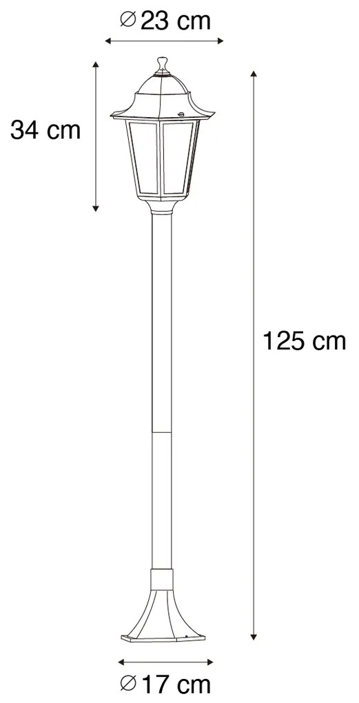 Klasyczna stojąca lampa zewnętrzna ciemnozielona 125 cm IP44 - Nowy Orlean