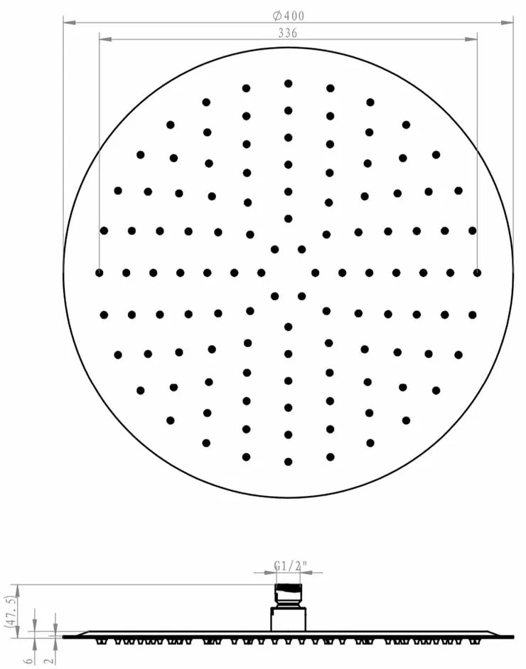 Deszczownica ze stali nierdzewnej w kolorze srebra z połyskiem ø 40 cm Slim – Sapho