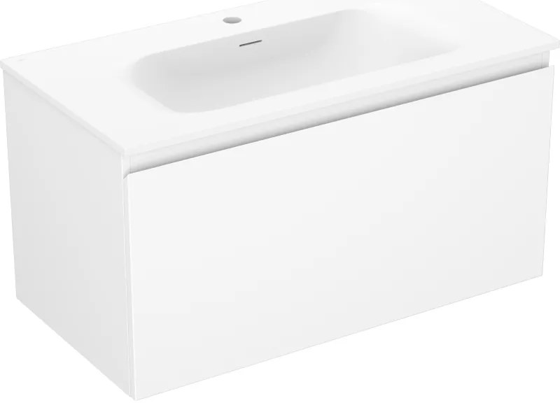 Mexen Orio szafka łazienkowa 90 cm z umywalką Vela, 1 szuflada, biała mat - 91A10-09047-1-BF01-W23M01
