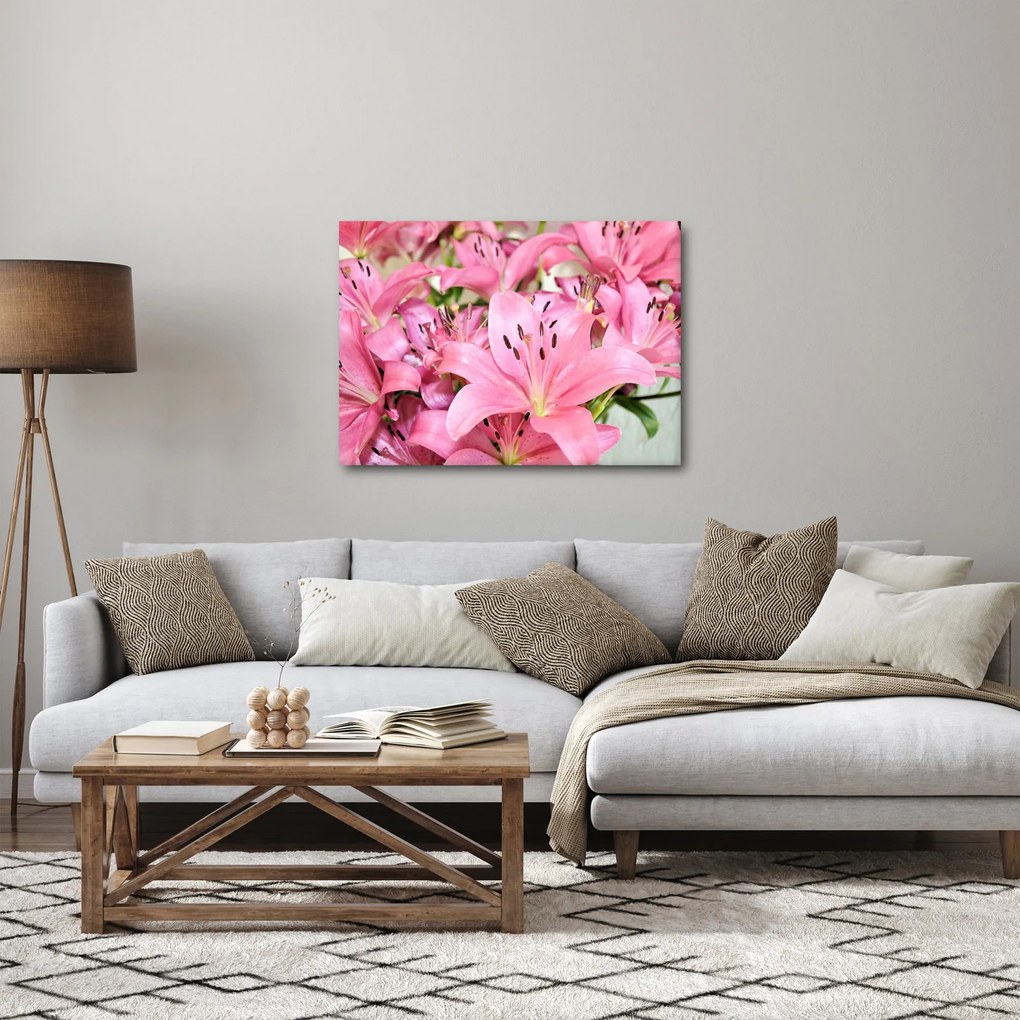 Obraz - Różowe lilie (70x50 cm)