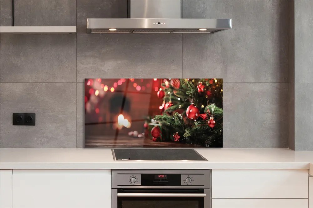 Panel szklany do Kuchni Choinka Pełna Prezentów