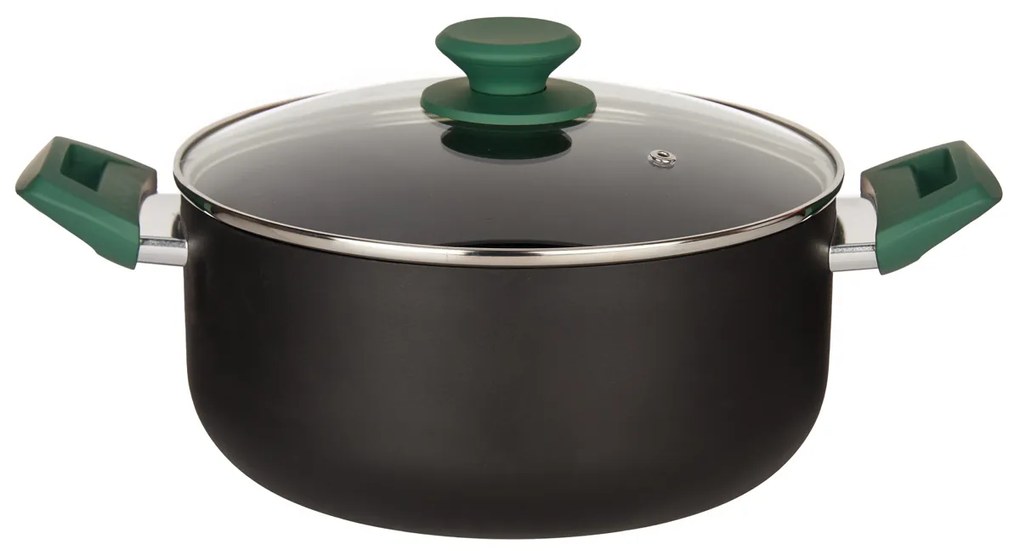Garnek aluminiowy Ø 24 cm, ze szklaną pokrywą