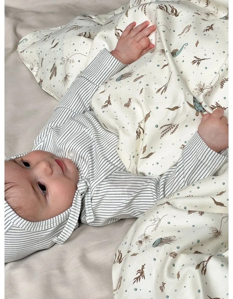 Jasnożółta pościel dziecięca do łóżeczka z bawełny organicznej 70x100 cm Sea Garden – Cam Cam Copenhagen