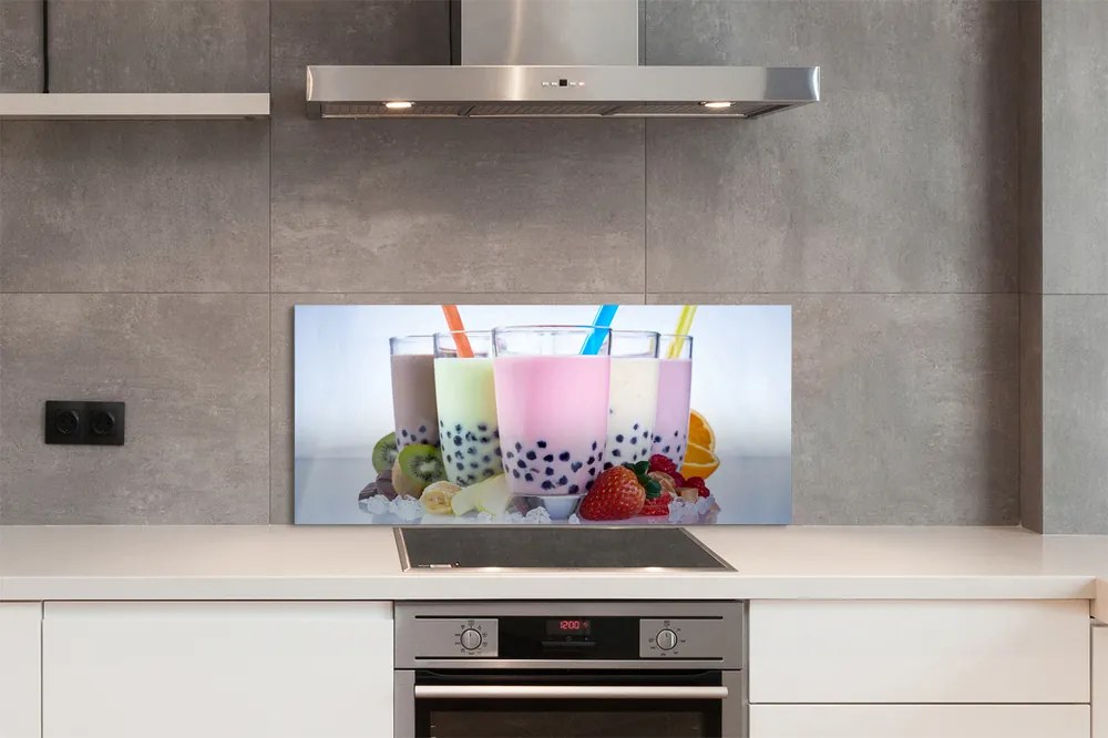 Panel szklany do Kuchni Kremowe Szejki Owocowe