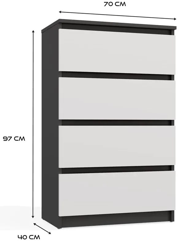 Nowoczesna komoda z szufladami antracyt G9-G17