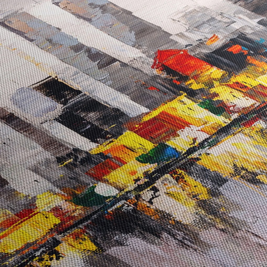 Obraz - Obraz przedstawiający duże miasto (z zegarem) (90x30 cm)