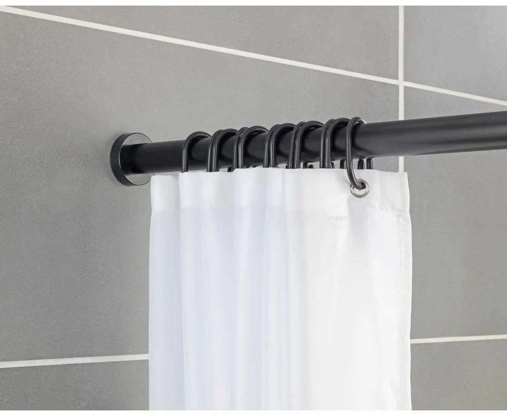 Czarny drążek teleskopowy do łazienki Wenko Luz, dł. 110-185 cm