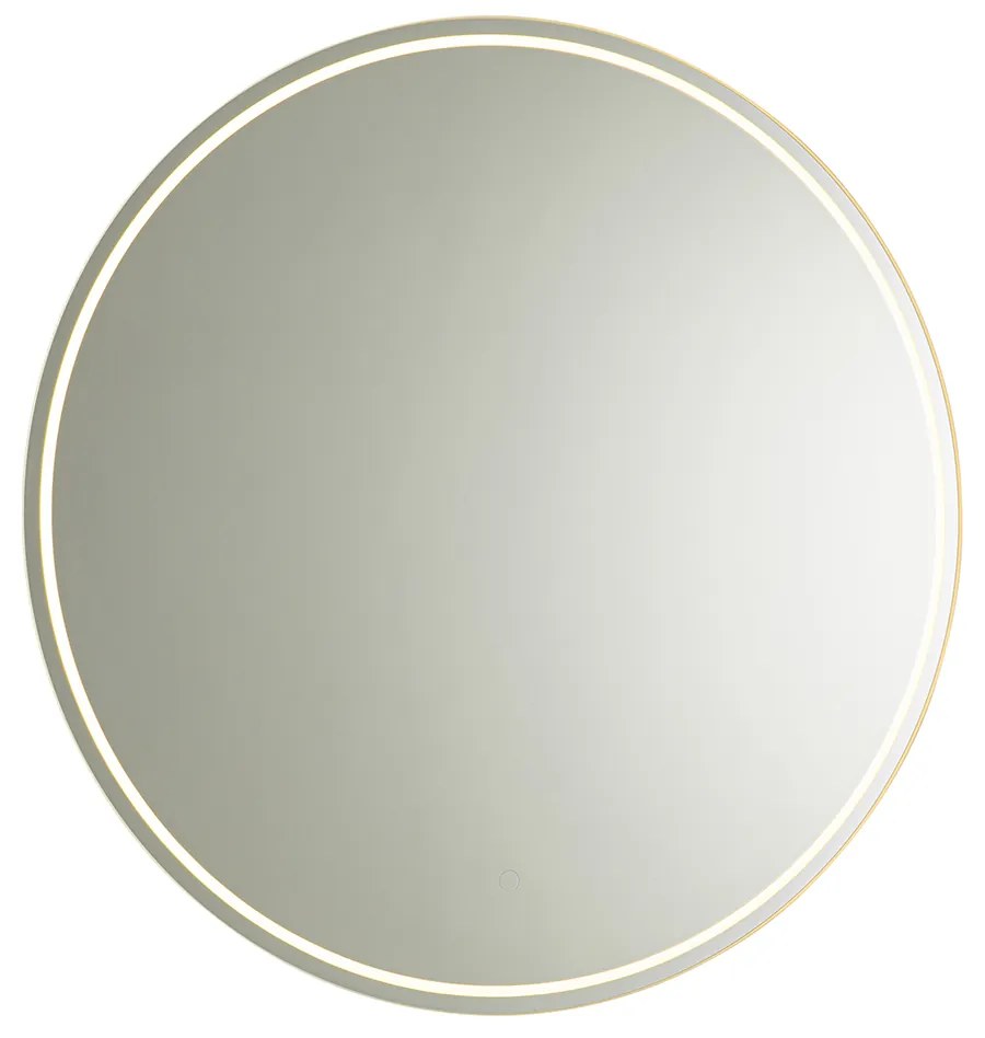 Nowoczesne lustro łazienkowe 80 cm z LED i dotykowym ściemniaczem - Sebas Nowoczesny Oswietlenie wewnetrzne