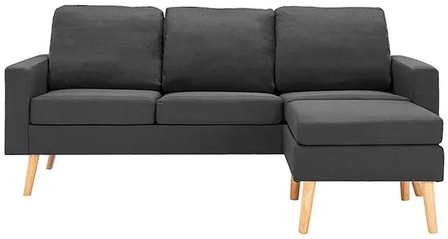 3-osobowa ciemnoszara sofa z podnóżkiem - Muria 4Q