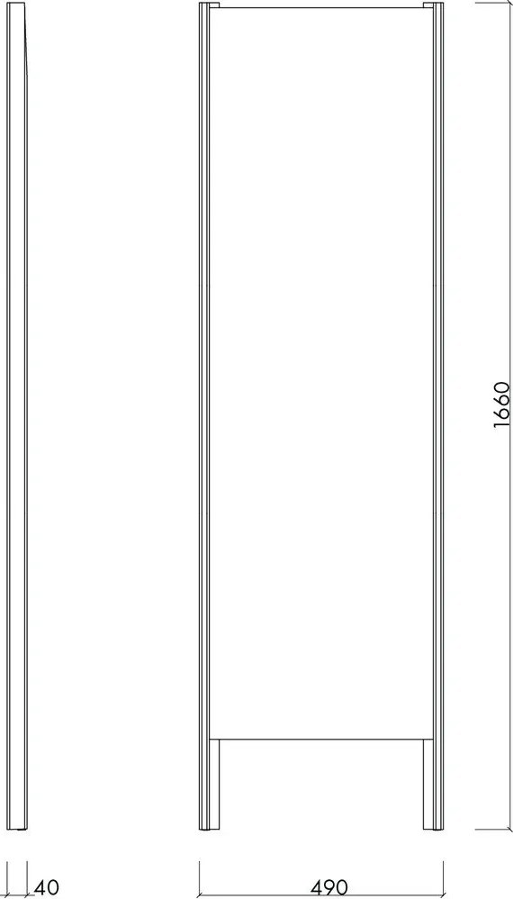 Lustro z drewnianą ramą stojące 49x166 cm Lun – noo.ma