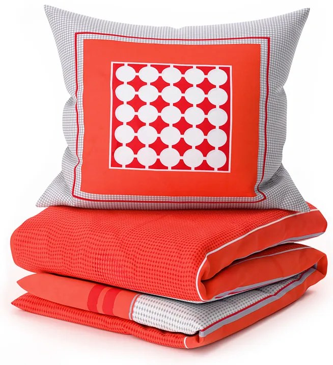 PrzytulneMieszkanie.pl PrzytulneMieszkanie.pl Pościel z bawełny renforcé TABITA czerwone Rozmiar pościeli: 2 szt 80 x 80 cm | 200 x 220 cm