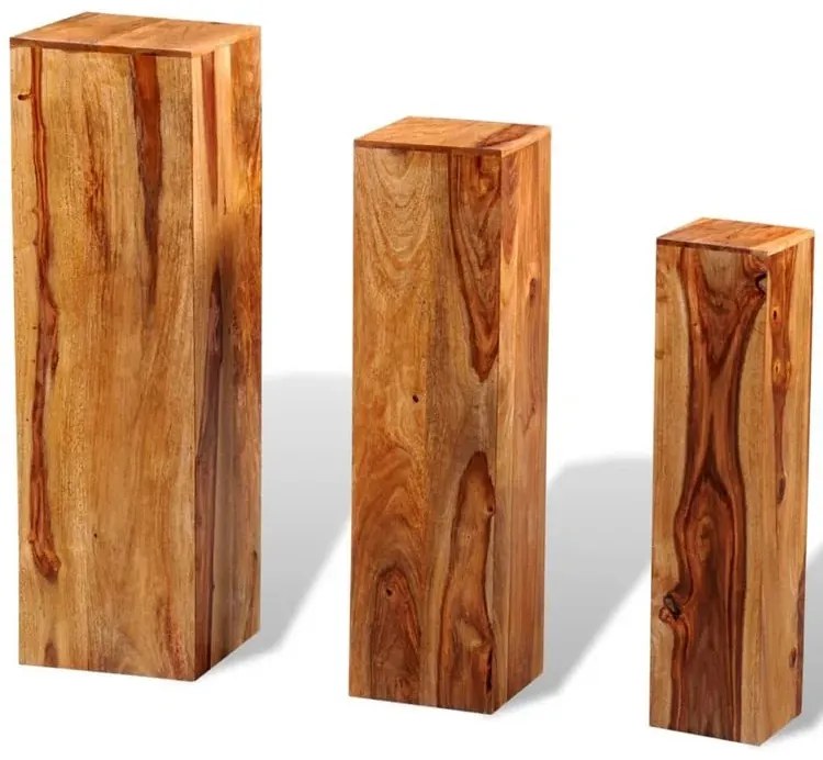 Komplet kwietników z drewna sheesham H2-B19