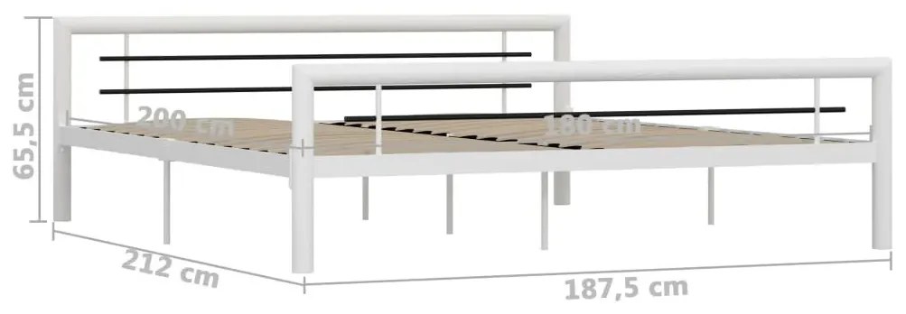 Duże białe metalowe łózko 180x200 cm - Sintra