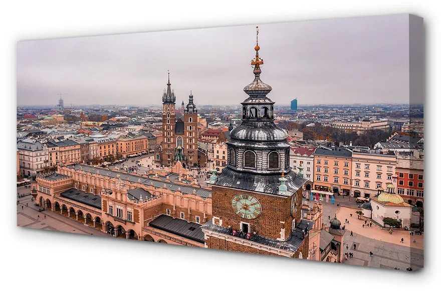 Obraz na płótnie Kraków Panorama zima kościoły