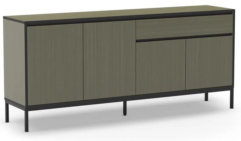 Ciemnozielona niska komoda 180x80 cm Lorenza – Marckeric