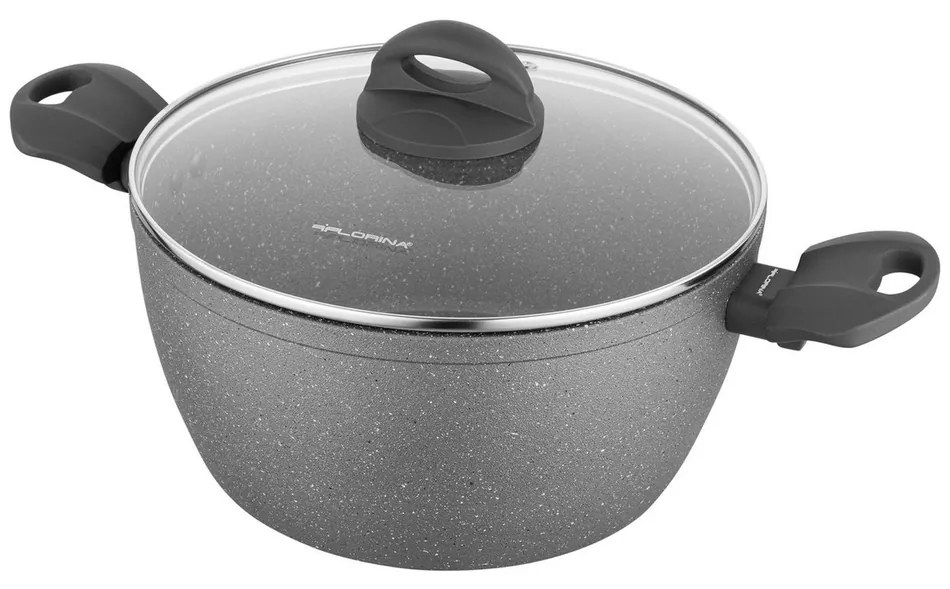 Florina Garnek z pokrywką Lava Stone MG, 24 cm, 4 l, szary, śred. 24 cm