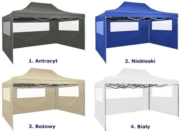 Niebieski namiot ogrodowy z oknami B8-S09