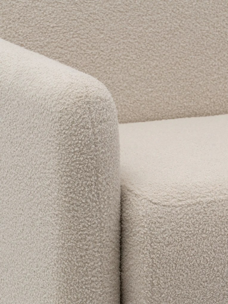 Sofa rozkładana Nido trzyosobowa 140 cm z pojemnikiem - jasny beżowy boucle Quelle 03