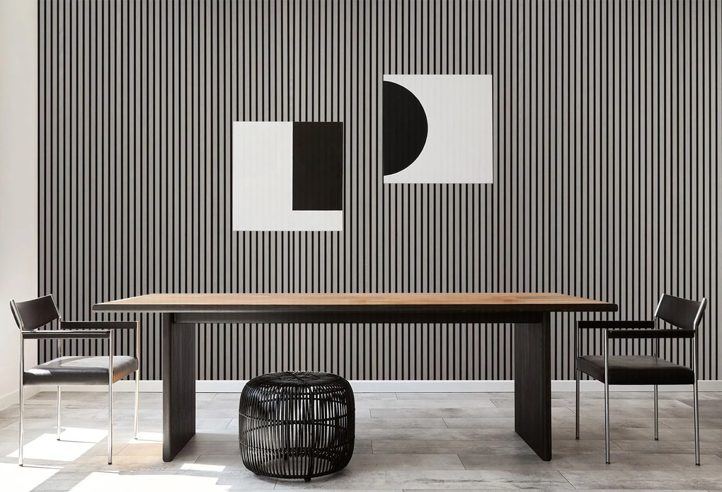 Drewniany panel akustyczny, 2400 x 600 mm, B2BP009, dąb grafitowy