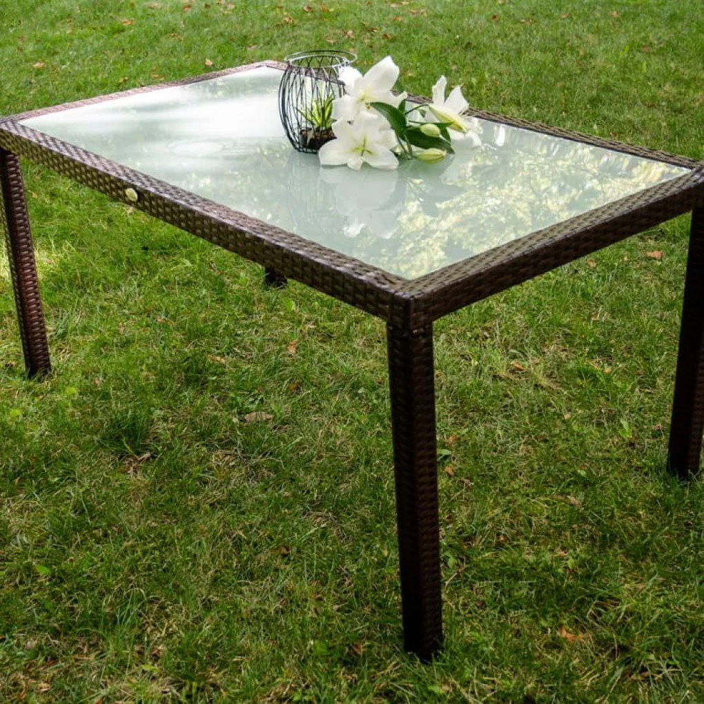 Stół ogrodowy z brązowego technorattanu 150 x 90 cm