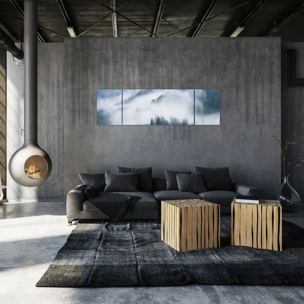 Obraz - Drzewa we mgle (170x50 cm)