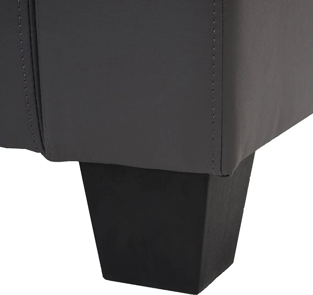 Sofa dwuosobowa Lille,  sztuczna skóra, ciemnoszara