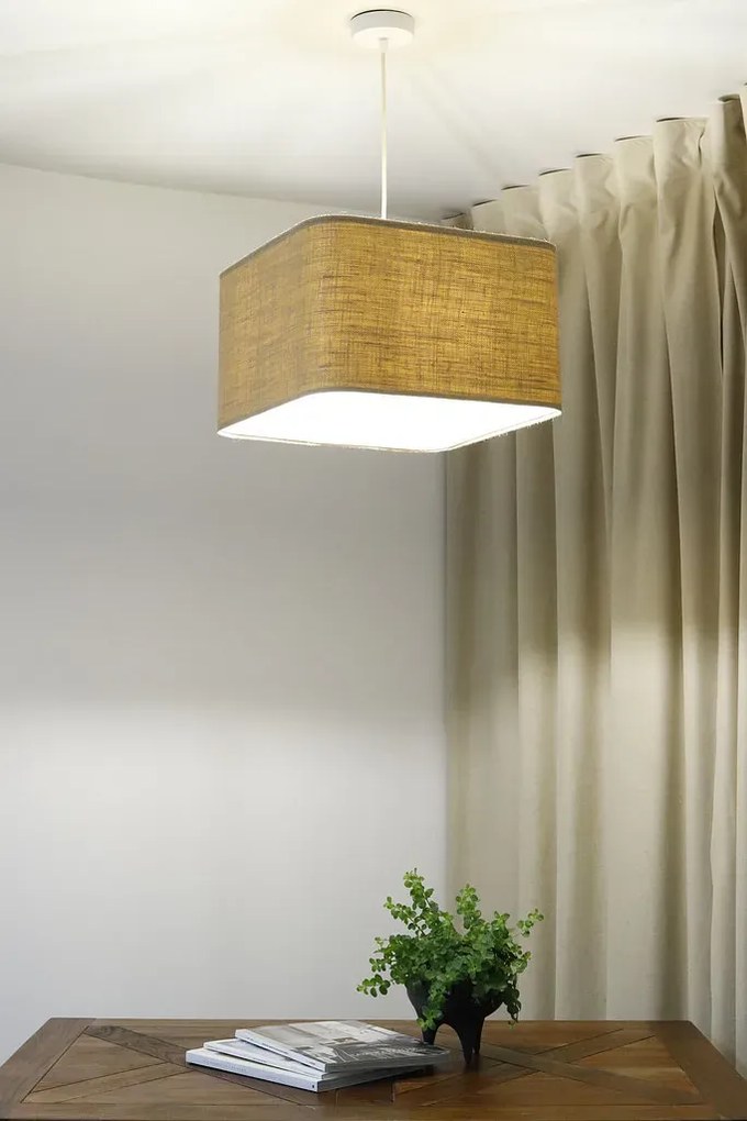 Lampa wisząca KWADRO LEN 012-40w25 jutowa/beżowa BPS KONCEPT