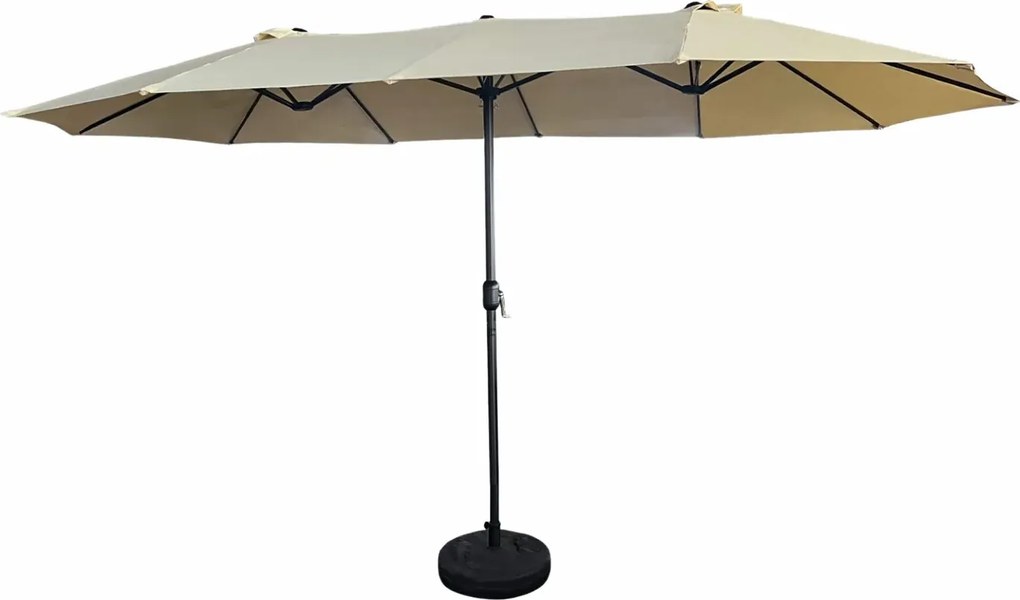 Potrójny beżowy parasol do ogrodu R5-D61