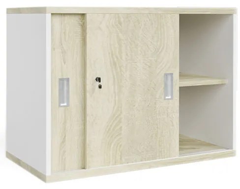 Nadstawka z przesuwnymi drzwiami MIRELLI, 800 x 400 x 600 mm, biały/dąb sonoma