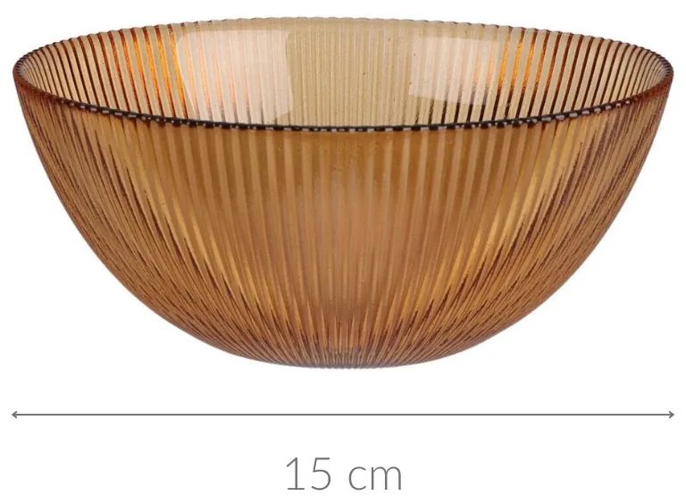 Prążkowana miska AMBER, Ø 15 cm