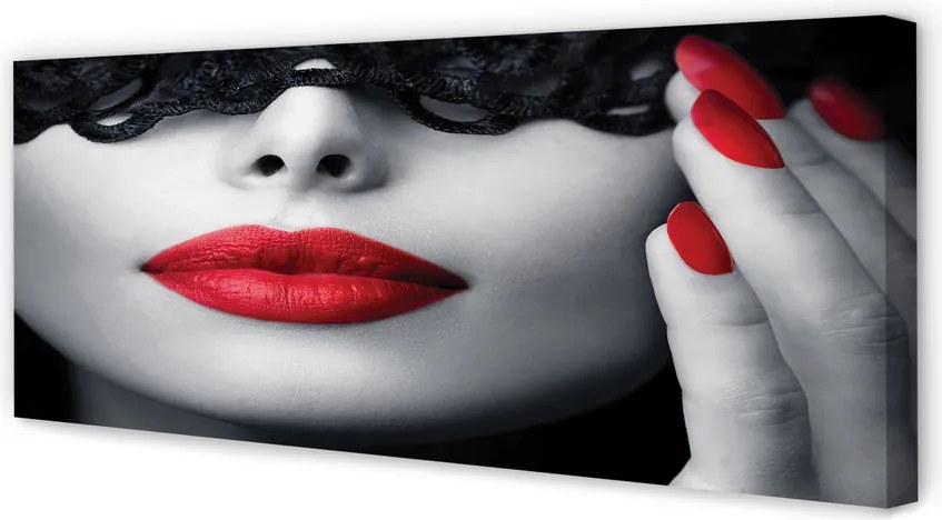 Obraz drukowany na płótnie Zmysłowe Czerwone Usta